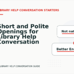Short and Polite Openings for Library Help Conversation English